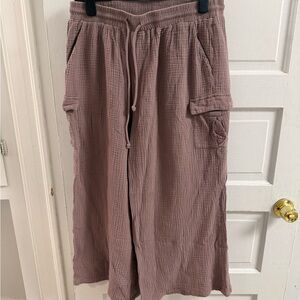 Women's Mauve Wide-Leg Pants